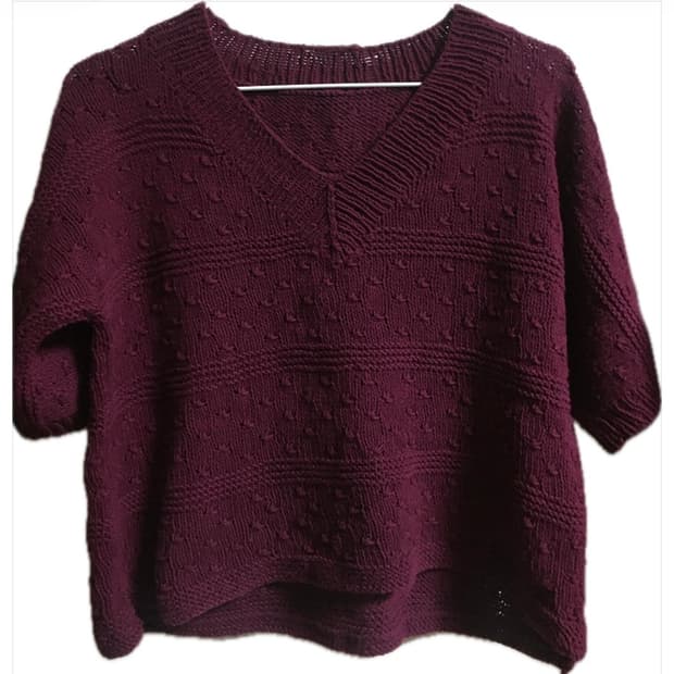 일본 빈티지 꽈배기 반팔 니트