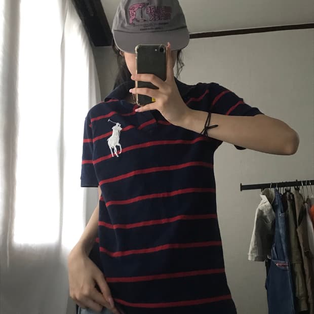 폴로 스트라이프 빅포니 반팔티셔츠
