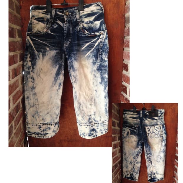 EVISU 7부 데님팬츠