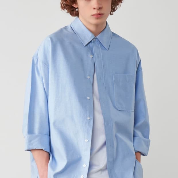 언탭트스튜디오_오버핏 옥스포드 셔츠_라이트블루M