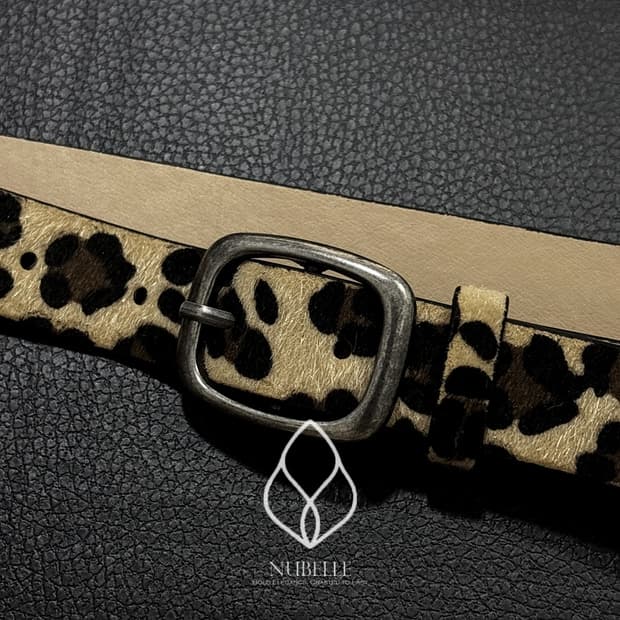 🌗 Leopard hair belt / 호피 송치털 베이직 벨트