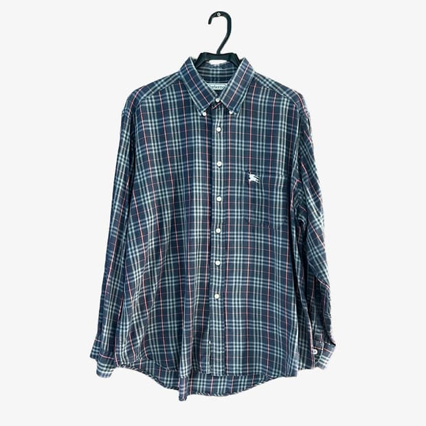 [XL] 버버리 네이비 체크 셔츠