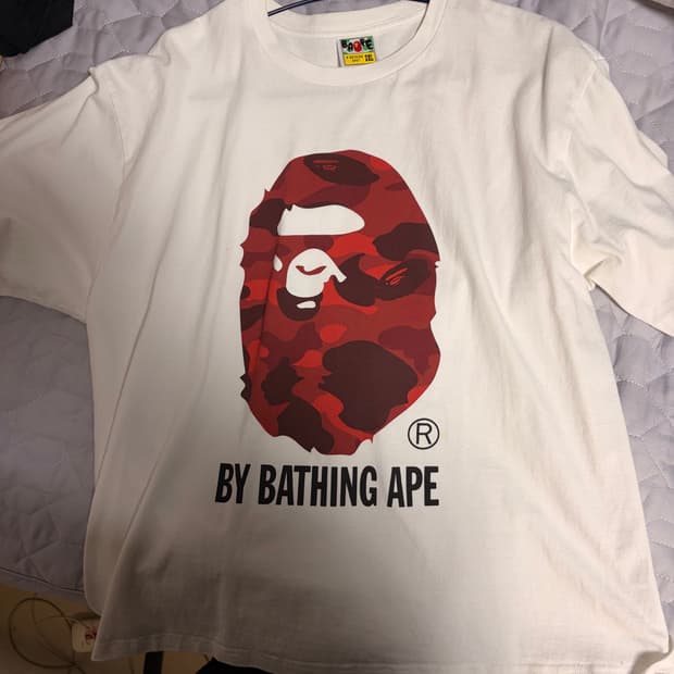 베이프 카모 반팔 레드