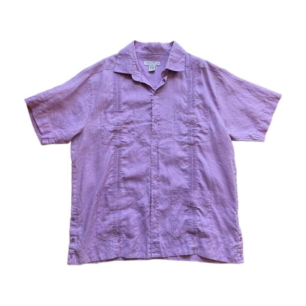 빈티지 린넨 쿠바셔츠