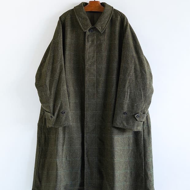 A.presse Tweed Balmacaan Coat
