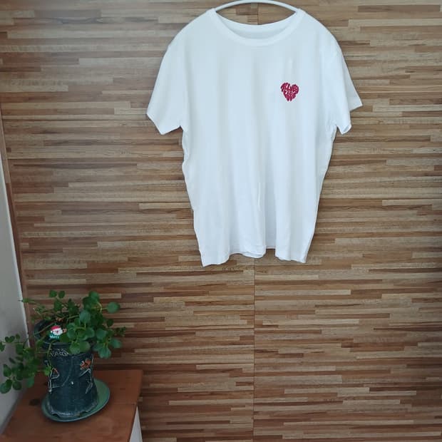 모리걸 riberry 하트자수로고 기본 반팔티 
