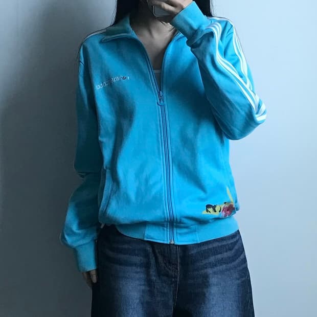 아디다스 하와이 호놀룰루 스카이블루 트랙탑 져지