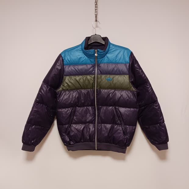 아디다스 컬러블럭 덕다운패딩