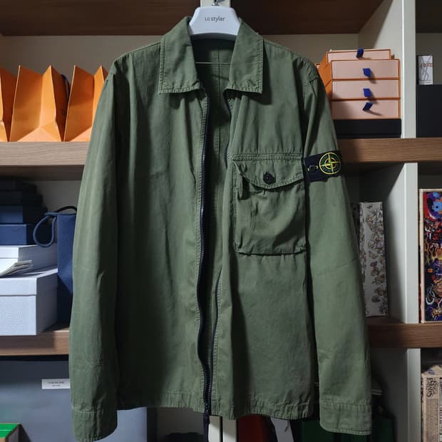 [새상품급]20SS 스톤아일랜드 올드이펙트 오버셔츠 L 카키