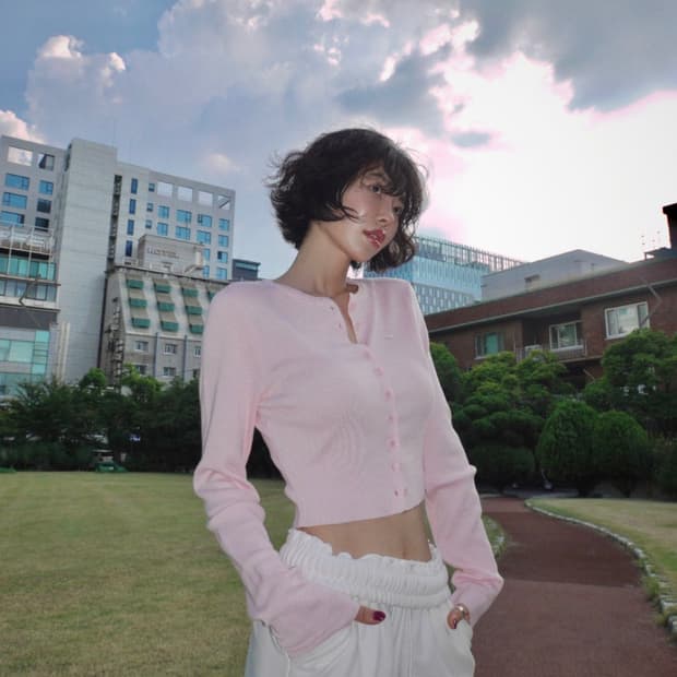 페일제이드 2024 레이온 썸머 가디건 베이비 핑크