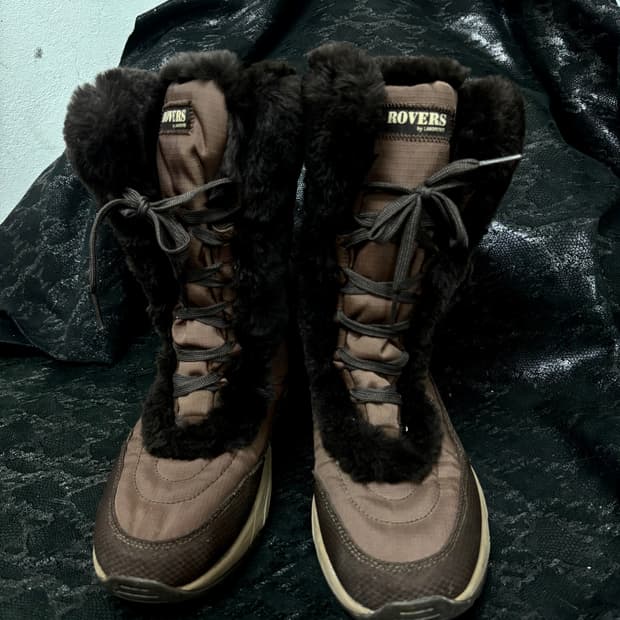 “Vintage” Y2K Mood Brown Fur Trimming Pa