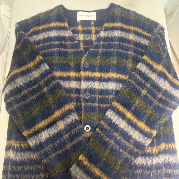 아워레가시 모헤어 체크 가디건 50