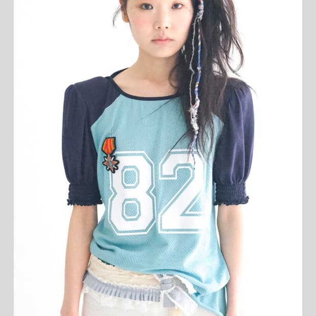 샵 페어리 pad shoulder raglan half top