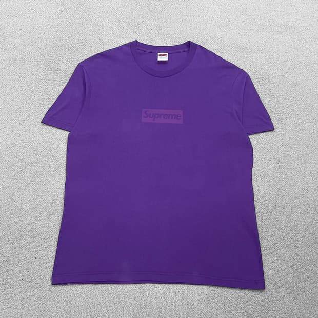 슈프림 Supreme 토널 박스 로고 반팔티 퍼플