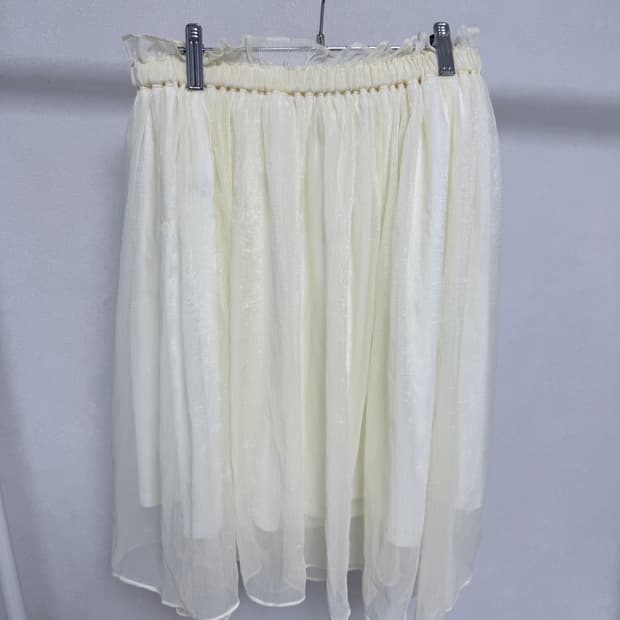 빈티지 아이보리 쉬폰 스커트