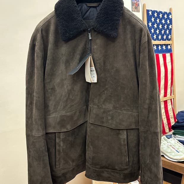 [새제품] 마시모두띠 양가죽 스웨이드 무스탕 자켓 XL