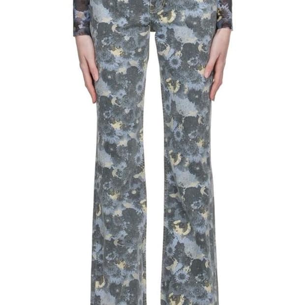택있음) GANNI 가니 플로랄 패턴 데님 팬츠