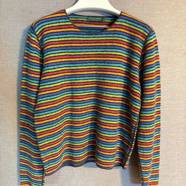 GAELTARRA 아일랜드 울 100% 스트라이프 니트 Japan