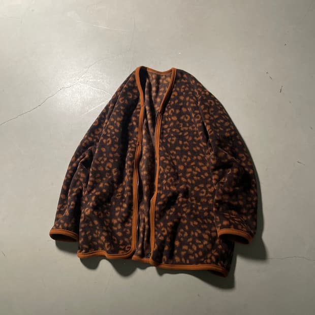 H•d Leopard Boa Fleece Cardigan