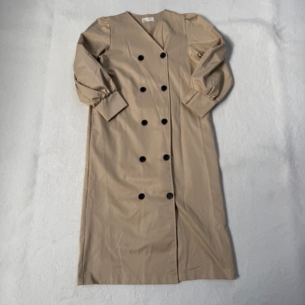 실측확인 빈티지 여성 8버튼 트렌치 코트 0303T