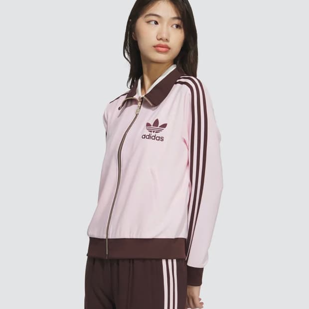 아디다스 베켄바우어 트랙탑 핑크 브라운 져지 M