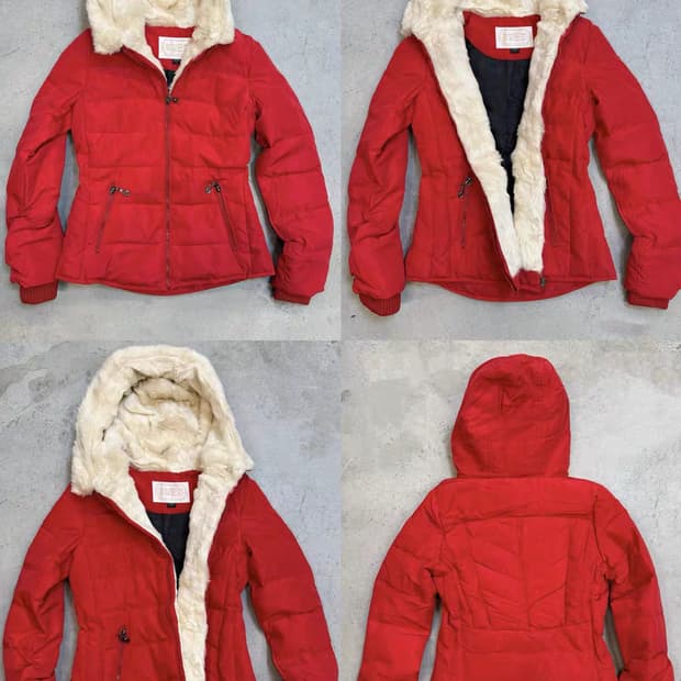 빈티지 레드 패딩