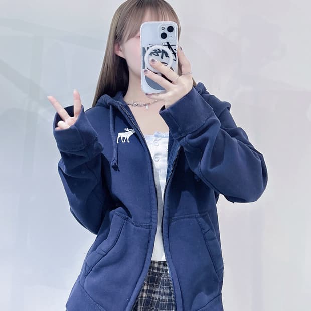 아베크롬비 자수로고 후드집업