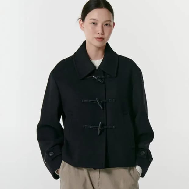 무신사스탠다드 우먼즈 울 블렌드 더플 쇼트 코트 [블랙]