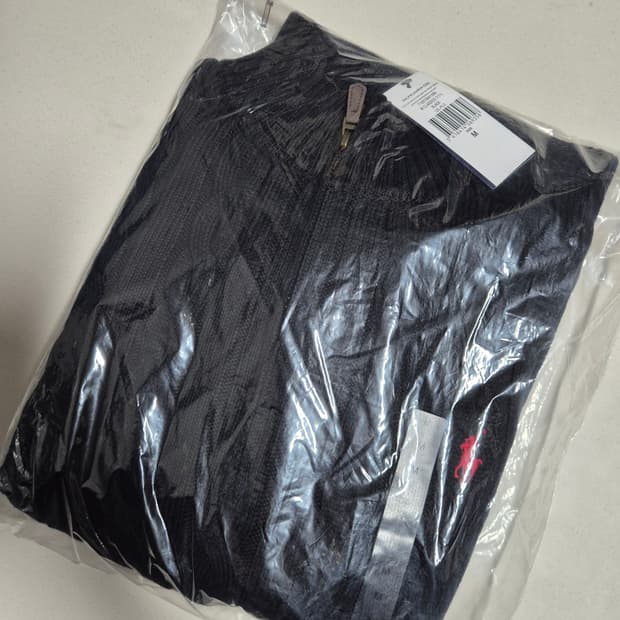 폴로 반집업 니트 