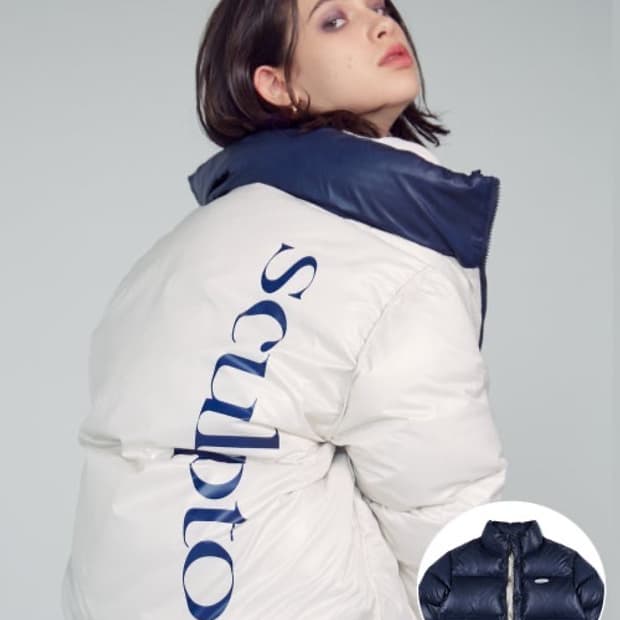 스컬프터 리버시블 패딩 네이비/흰