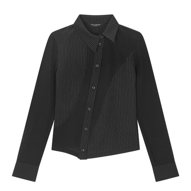 유심 OBLIQUE STRIPE MIX SHIRT