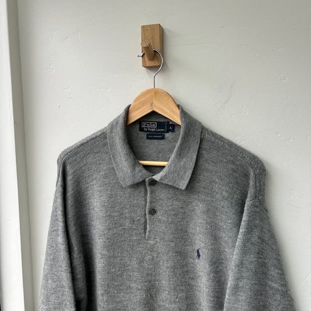 16335 - 폴로 랄프로렌 그레이 카라 울 니트 (램스 울 100%)