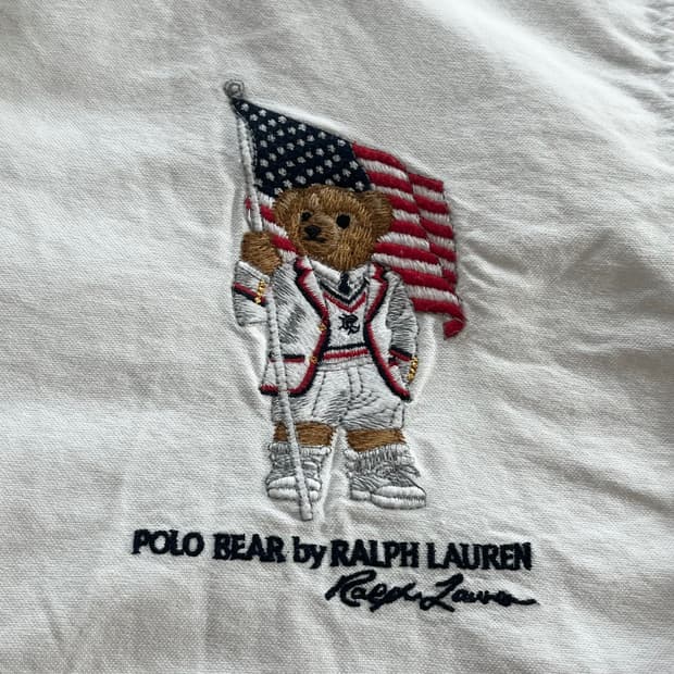 폴로 성조기 베어 빅로고 자수 셔츠