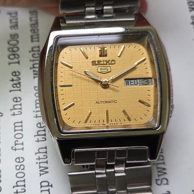빈티지 세이코 사각테레비 데이데이트 그래픽체커 샴골판 브레이슬릿 ver.