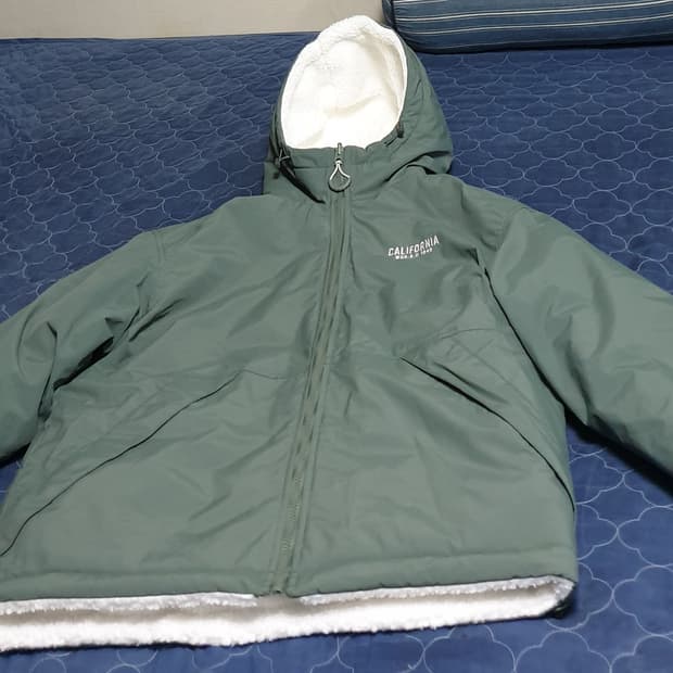 후아유 캘리포니아 리시버블 양털 패딩 점퍼 다크그린 (M)