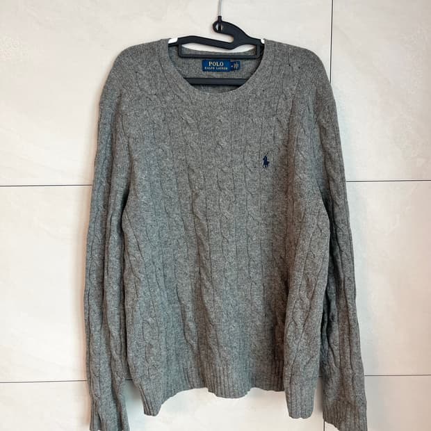 폴로 랄프로렌 케이블 니트 그레이 (M) 