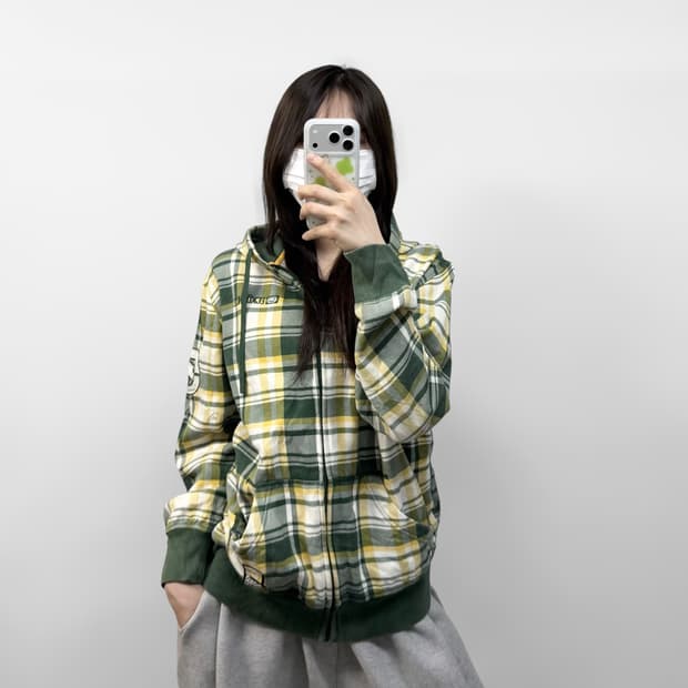 에코 Ecko y2k 체크 후드집업