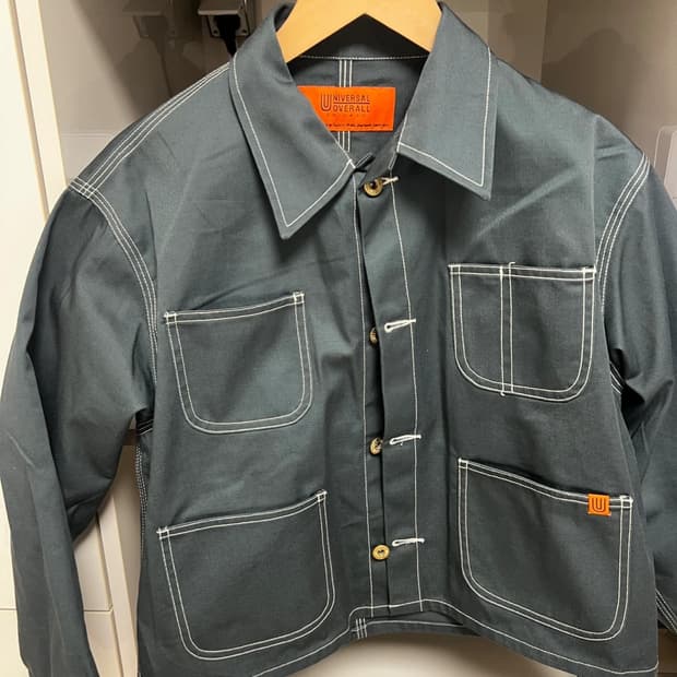 유니버셜 오버롤 숏커버올 트러커자켓