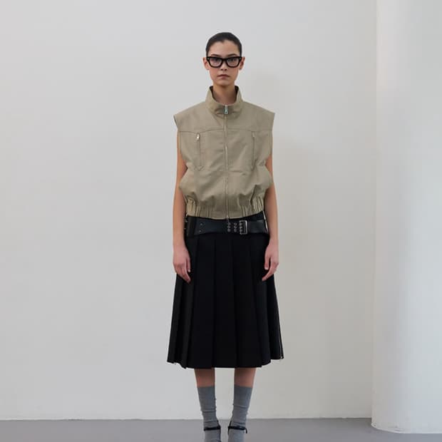 LCDC 사이드 지퍼 플리츠