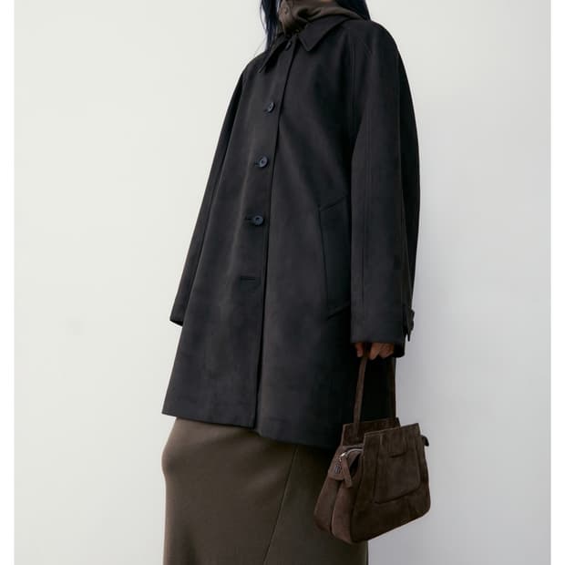 로우클래식 l 스웨이드 하프 코트