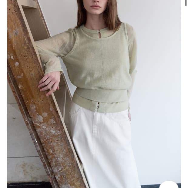 르바 레이어드 니트 가디건 세트 