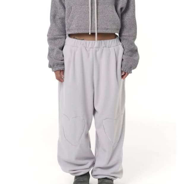 탠스댄스 하트 플리스 팬츠 라벤더