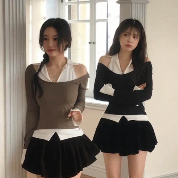 클라우드이모션 요닝 딥벨벳 벌룬 팬츠 스커트 치마 SK 브라운