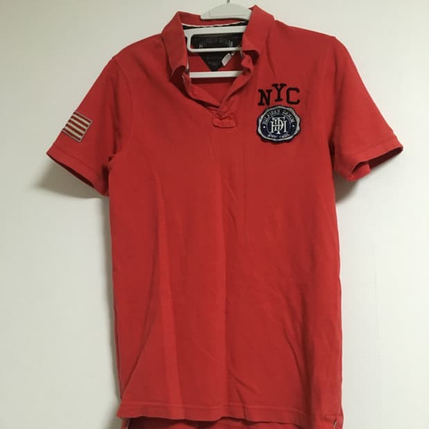 타미힐피거 빈티지 빅로고 카라 반팔 m
