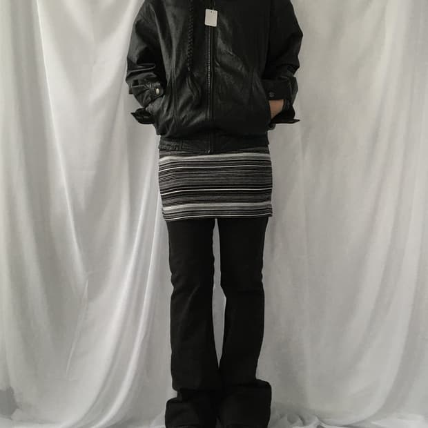 Leather bomber jacket