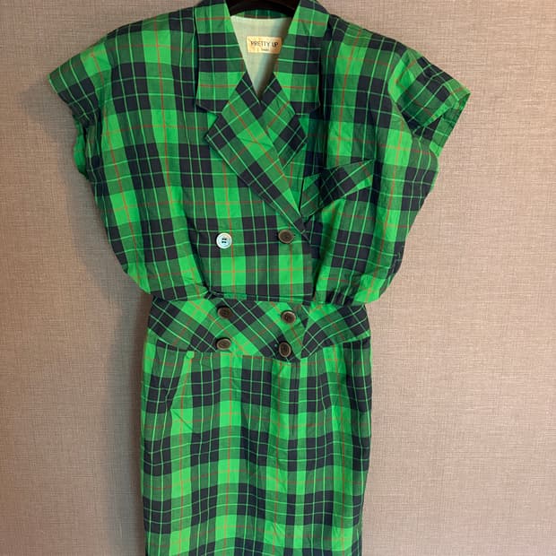 프리티업 체크 원피스 Japan