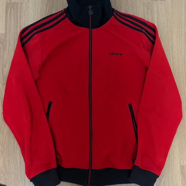 아디다스 아디 빈티지 베켄바우어 빨검 트랙탑 져지