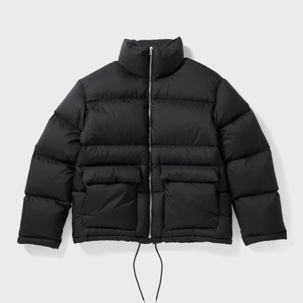 오라리 슈퍼 라이트 나일론 립스탑 숏패딩 블랙 