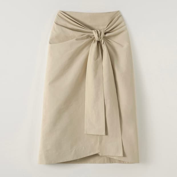 시에 sie 보우타이셔링스커트 S 베이지