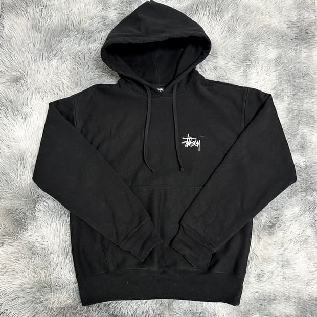 [A급/해외정품] 스투시 블랙 베이직 후드티
